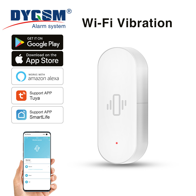 Home Assistant Tuya - Czujnik wibracji Tuya WiFi, czuła detekcja,