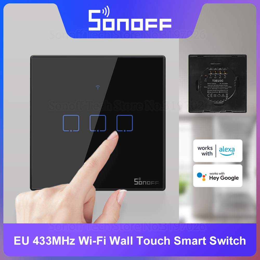 Sonoff Basic - SONOFF T3EU czarny WiFi inteligentny ścienny
