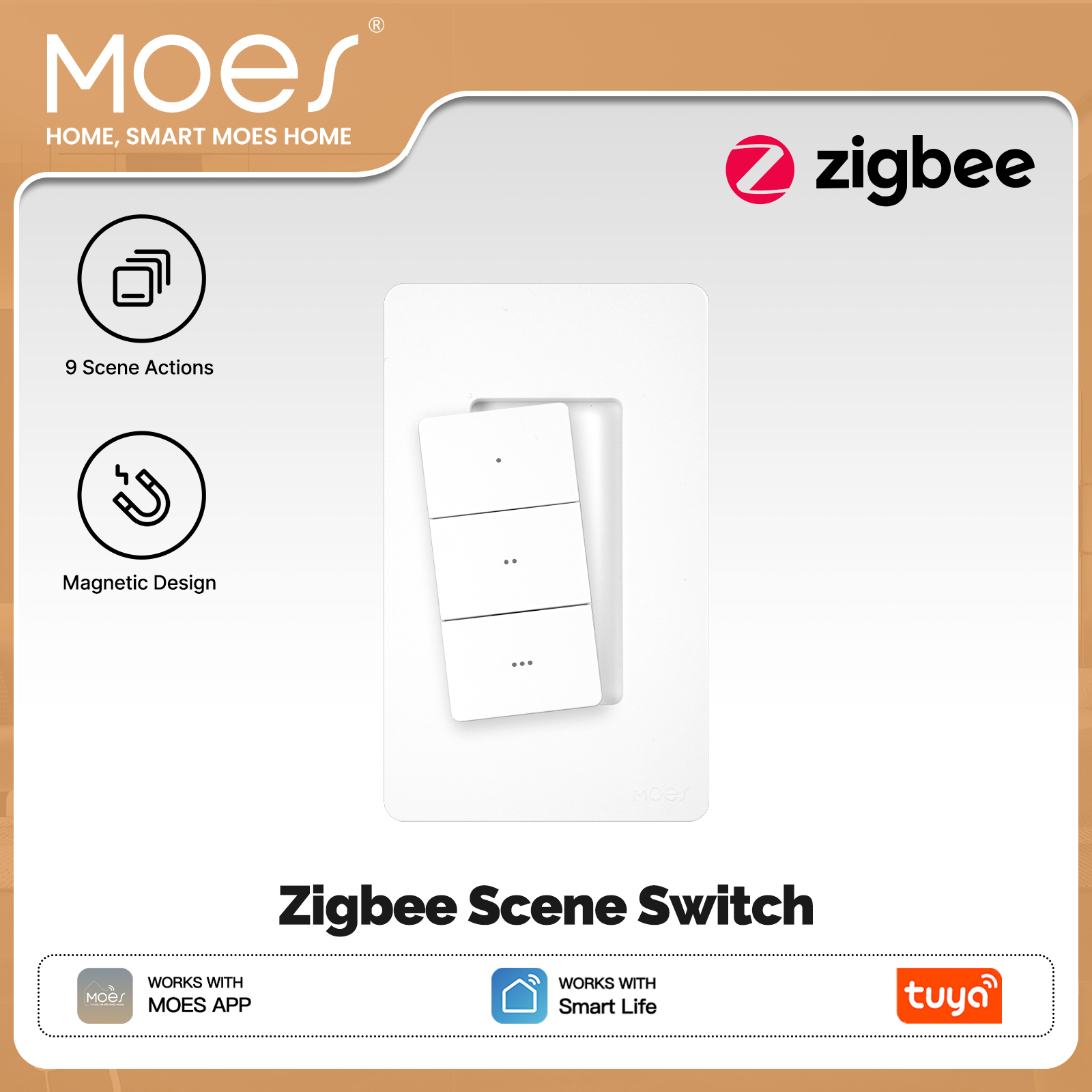 Smart Relay Tuya - MOES Tuya Zigbee Inteligentny Bezprzewodowy Przełącznik